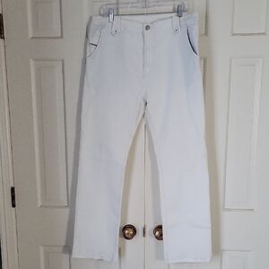 Diesel Mens Button Fly White Jeans Sz 40 Italian Sz 36x30